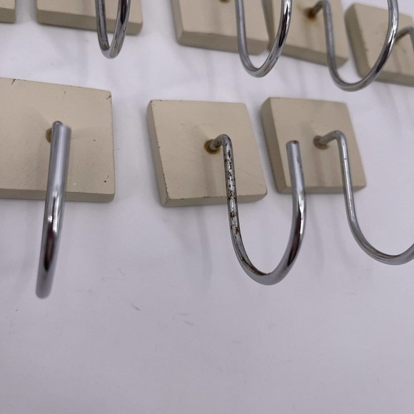 Set of 12 Shower Curtain Hooks Silver Bronze Gold Dot Squares Decorative Bath - Picture 6 of 7